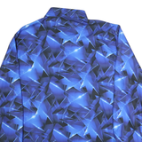 Mens Blue & Black Abstract Pattern Polyester Shirt M Stylish Modern Fit