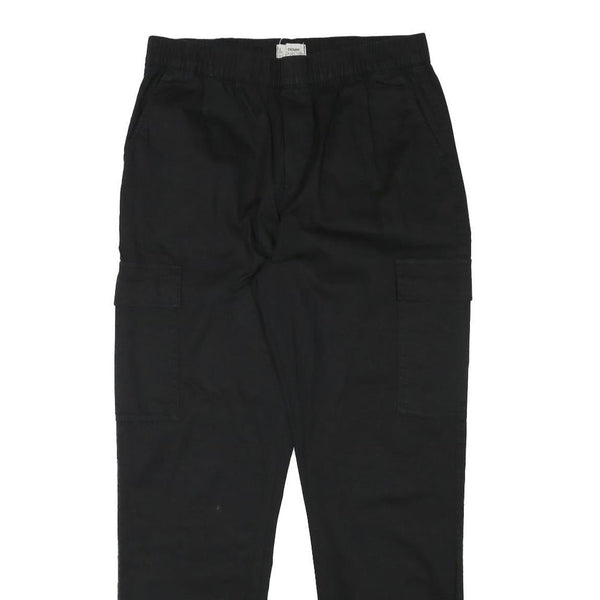 TALLY WEIJL Mens Relaxed Black Cargo Trousers W28 L28 Cotton Blend Casual Design