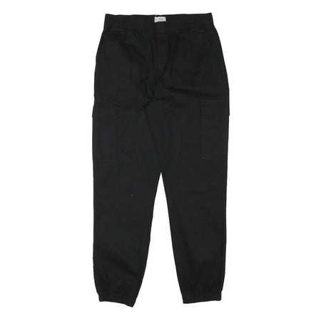TALLY WEIJL Mens Relaxed Black Cargo Trousers W28 L28 Cotton Blend Casual Design