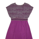 FRENCH CONNECTION Womens Purple & Wine Day Cotton Blend Dress UK 12 V-Neck Short