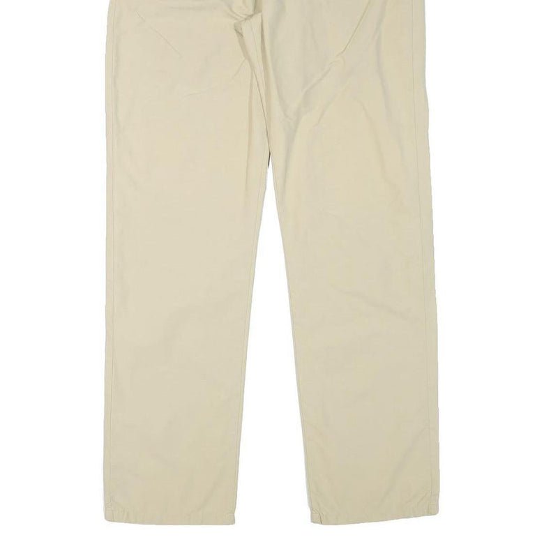 HIS Mens Cotton Blend Beige Regular Straight Trousers W33 L31 Casual Comfortable