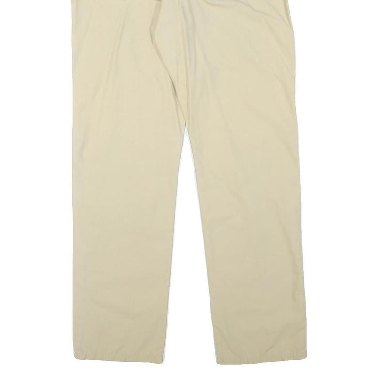 HIS Mens Cotton Blend Beige Regular Straight Trousers W33 L31 Casual Comfortable