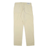 HIS Mens Cotton Blend Beige Regular Straight Trousers W33 L31 Casual Comfortable