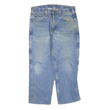 CARHARTT Mens Regular Fit Blue Denim Straight Jeans W34 L25 Workwear Zip