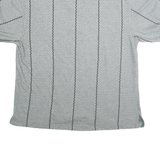PRO CELEBRITY Mens Grey Green Stripe Short Sleeve Polo Shirt L Cotton Blend
