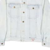 GEORGES MARCIANO Mens Blue Denim Jacket L Cotton Blend Button Closure Classic