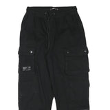 FB SISTER Womens Black Relaxed Cargo Jogger Trousers W26 L26 Cotton Blend