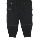 FB SISTER Womens Black Relaxed Cargo Jogger Trousers W26 L26 Cotton Blend