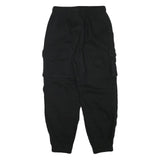 FB SISTER Womens Black Relaxed Cargo Jogger Trousers W26 L26 Cotton Blend