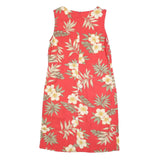 TAHITI Womens Red Floral Cotton Blend Sleeveless Day Dress M Summer Beachwear