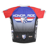 PACTIMO Mens Blue & Red Honor Ride Cycling T-Shirt 2XL Short Sleeve Crew Neck