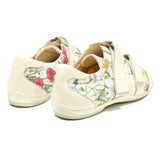 GUCCI Womens Floral Print Velcro Strap Casual Shoes Cream & Multi UK 3.5 Stylish