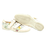 GUCCI Womens Floral Print Velcro Strap Casual Shoes Cream & Multi UK 3.5 Stylish