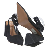 ASOS Womens Ankle Strap Block Heels Black Synthetic UK 7 Stylish Comfortable