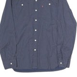 LEVI'S Mens Blue & White Cotton Shirt M Long Sleeve Button Front Casual Shirt
