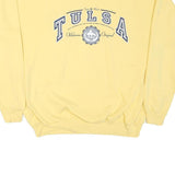 HANES Mens Yellow Tulsa Original Crew Neck L Cotton Blend Sweatshirt