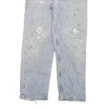 CARHARTT Mens Jeans Blue Relaxed Straight Denim Rinse W34 L32 Workwear Style