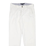 TOMMY HILFIGER Mens Cotton Blend White Regular Fit Straight Leg Trousers W30 L28