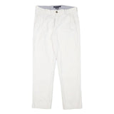 TOMMY HILFIGER Mens Cotton Blend White Regular Fit Straight Leg Trousers W30 L28
