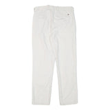 TOMMY HILFIGER Mens Cotton Blend White Regular Fit Straight Leg Trousers W30 L28