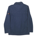 TOMMY HILFIGER Mens Blue S Cotton Blend Jacket Zip Classic Casual Lightweight
