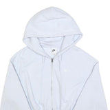 NIKE Womens White Full Zip Hoodie M Cotton Blend Cropped Casual Sweater