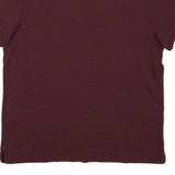 NAUTICA Mens Maroon Short Sleeve Plain Polo Shirt L Cotton Blend Casual