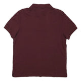 NAUTICA Mens Maroon Short Sleeve Plain Polo Shirt L Cotton Blend Casual