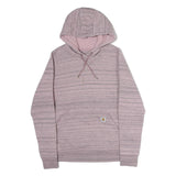 CARHARTT Womens Pink & Grey Striped Hoodie S Soft Cotton Casual Pullover