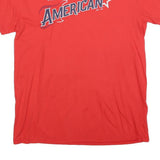 MAJESTIC Mens Red American Graphic T-Shirt L Short Sleeve Crew Neck Baseball