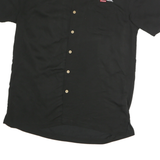 HARRINGTON Mens Black Cotton Shirt M Round Table Pizza Logo Button Up