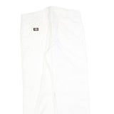 DICKIES Mens Jeans White Relaxed Straight Denim Fair W38 L32 Workwear Zip
