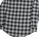BASS & CO Mens Black & Grey Check Cotton Shirt M Long Sleeve Button Fastening