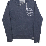 SUPERDRY Mens Navy Blue Pullover Hoodie S Athletic League Cotton Blend