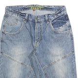 SAVVY Mens Denim Blue Casual Shorts M W32 Cotton Blend Classic Fit Button