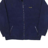 BRONCOS Mens Navy Blue Polyester Blend Zip Up Jacket L Fleece Plain Casual