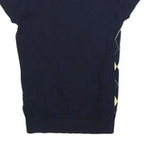 TOMMY HILFIGER Womens Blue Yellow White Patterned V-Neck Basic Knit M Cotton