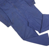 Mens Blue Cotton Blend Dungarees L W42 L28 Workwear Classic Fit Zip Closure