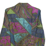 KENZO Womens Multicolour Silk Button Jacket M Woven Patchwork Designer