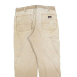 CARHARTT Mens Beige Relaxed Straight Cotton Blend Trousers W38 L30 Workwear Zip