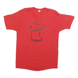 SCREEN STARS Womens Red Graphic T-Shirt XL Short Sleeve Crew Neck Vintage Style