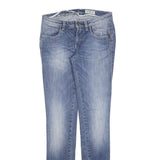 JECKERSON Womens Slim Blue Denim Light Wash Jeans W27 L32 Zip Pocket