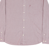 NAUTICA Mens Red & White Check Button Down Shirt XL Casual Cotton Blend