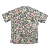 COOKE STREET Mens Black & Cream Floral Cotton Shirt M Summer Casual