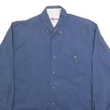 CHASE AUTHENTICS Mens Blue Cotton Button-Down Shirt M Casual Long Sleeve