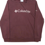 COLUMBIA Mens Maroon Hoodie M Cotton Blend Pullover Casual