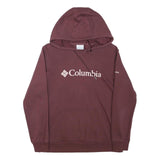 COLUMBIA Mens Maroon Hoodie M Cotton Blend Pullover Casual