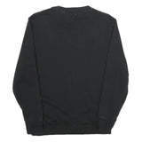 LEVI'S Mens Black Cotton Sweatshirt S Crew Neck Logo Print Casual