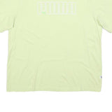 PUMA Womens Lime Green T-Shirt L Short Sleeve Crew Neck Cotton Blend Graphic