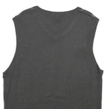 IRREVERENT Mens Grey & Charcoal Patterned Cotton Blend Jumper V-Neck XL Argyle
